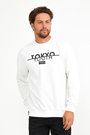 spr22sw134 Bisiklet Yaka Tokyo Basklıl Sweat