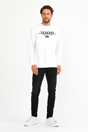 spr22sw134 Bisiklet Yaka Tokyo Basklıl Sweat