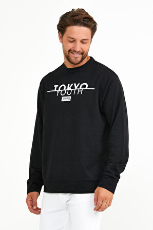 spr22sw134 Bisiklet Yaka Tokyo Basklıl Sweat