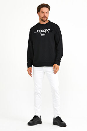 spr22sw134 Bisiklet Yaka Tokyo Basklıl Sweat