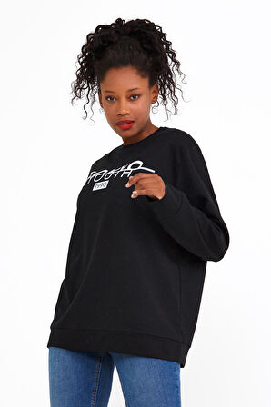 SPR22SWK134 Bisiklet Yaka Tokya Baskılı Sweat