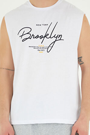 Süperlife Erkek Bisiklet Yaka Regular Fit Brooklyn Baskılı Tişört SPR22TS115