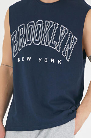 SPR22TS116 Bisiklet Yaka Brooklyn Baskılı Tshırt