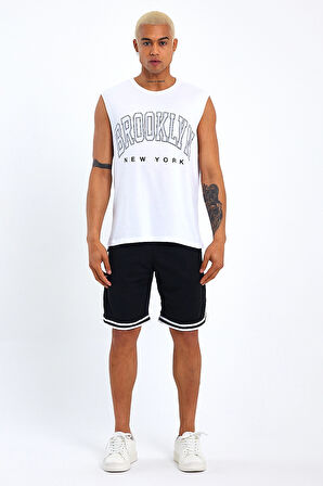 Süperlife Erkek Bisiklet Yaka Regular Fit  Brooklyn Baskılı  Tişört SPR22TS116