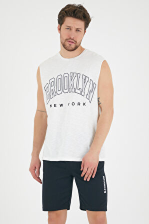 SPR22TS116 Bisiklet Yaka Brooklyn Baskılı Tshırt