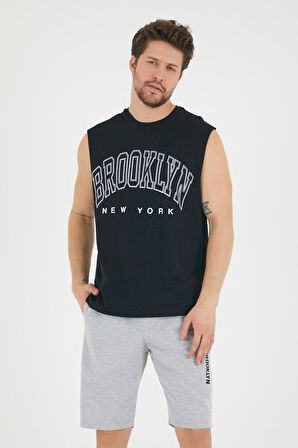 SPR22TS116 Bisiklet Yaka Brooklyn Baskılı Tshırt