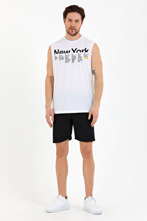 Süperlife Erkek Bisiklet Yaka Regular Fit New York Baskılı Tişort SPR22TS125