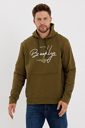 SPR23SW361 Kanguru Çepli El Yazılı Brooklyn Sweat