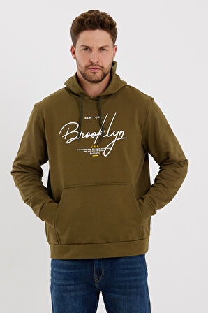 SPR23SW361 Kanguru Çepli El Yazılı Brooklyn Sweat