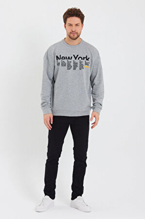 SPR23SW332 Oversize Bisiklet Newyork Baskılı Sweat