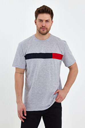 Erkek Relaxed/Rahat Kesim Bisiklet Yaka Garnili Tshırt SPR23TS301