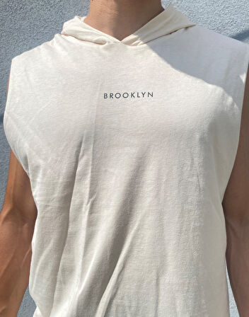 Süperlife Erkek Kapşonlu Regular Fit Brooklyn Baskılı Tişört SPR22TS121