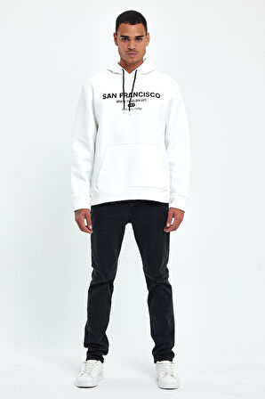 Süperlife Erkek Rahat Kalıp İçi Polarlı 3 iplik San Francisco Swetashırt spr24sw02