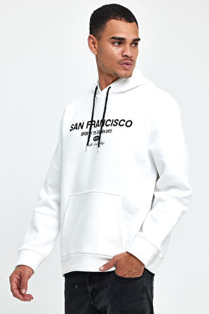 Süperlife Erkek Rahat Kalıp İçi Polarlı 3 iplik San Francisco Swetashırt spr24sw02