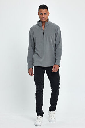 Süperlife Erkek Rahat Kalıp Softech Polar Yarım Fermuarlı Sweatshırt spr24pw20