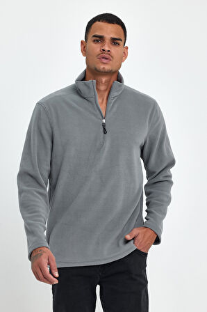 Süperlife Erkek Rahat Kalıp Softech Polar Yarım Fermuarlı Sweatshırt spr24pw20
