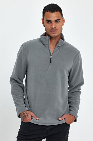 Süperlife Erkek Rahat Kalıp Softech Polar Yarım Fermuarlı Sweatshırt spr24pw20