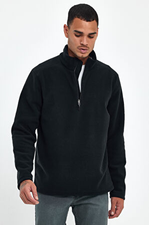 Süperlife Erkek Rahat Kalıp Softech Polar Yarım Fermuarlı Sweatshırt spr24pw20