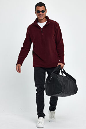 Süperlife Erkek Rahat Kalıp Softech Polar Yarım Fermuarlı Sweatshırt spr24pw20