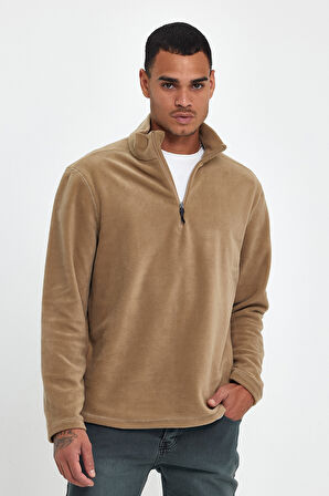 Süperlife Erkek Rahat Kalıp Softech Polar Yarım Fermuarlı Sweatshırt spr24pw20