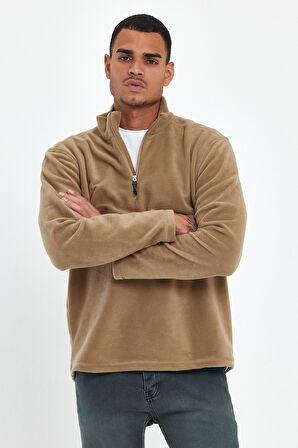 Süperlife Erkek Rahat Kalıp Softech Polar Yarım Fermuarlı Sweatshırt spr24pw20