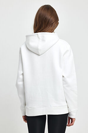 Süperlife Kadın Kapşonlu Rahat Kalıp İçi Polarlı 3 iplik Kanguru Cepli San Francisco Baskılı Swetashırt Spr24swk02