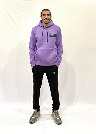 Erkek Kapşonlu Rahat Kalıp İçi Polarlı 3 iplik Tokyo Baskılı SweatShırt spr24sw05