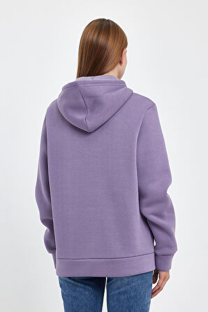 Kadın Kapşonlu Rahat Kalıp İçi Polarlı 3 iplik Californıa Baskılı SweatShırt spr24swk11