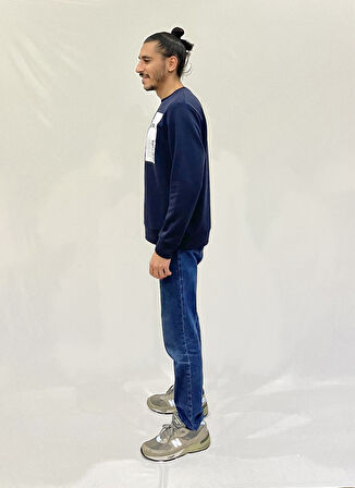 Erkek Bisiklet Yaka Rahat Kalıp 3 iplik Kalın W.Brooklyn Baskılı  Sweatshirt SPR24SW31