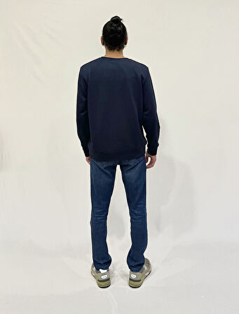 Erkek Bisiklet Yaka Rahat Kalıp 3 iplik Kalın W.Brooklyn Baskılı  Sweatshirt SPR24SW31