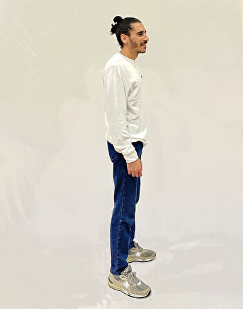 Erkek Bisiklet Yaka Rahat Kalıp 3 iplik Kalın W.Brooklyn Baskılı  Sweatshirt SPR24SW31