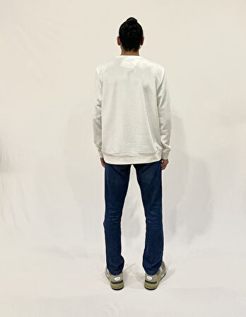 Erkek Bisiklet Yaka Rahat Kalıp 3 iplik Kalın W.Brooklyn Baskılı  Sweatshirt SPR24SW31