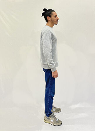 Erkek Bisiklet Yaka Rahat Kalıp 3 iplik Kalın W.Brooklyn Baskılı  Sweatshirt SPR24SW31
