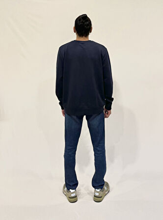 Erkek Bisiklet Yaka Rahat Kalıp 3 iplik Kalın Garnili Sweatshirt SPR24SW35