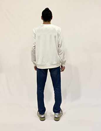 Erkek Bisiklet Yaka Rahat Kalıp 3 iplik Kalın Garnili Sweatshirt SPR24SW35