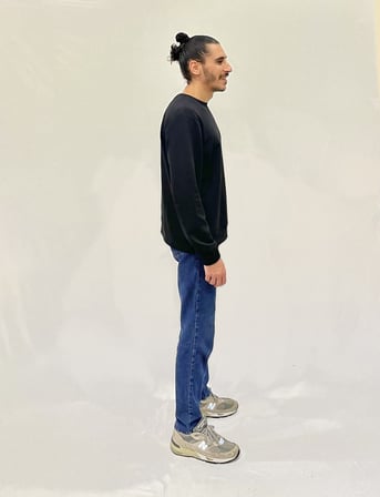 Erkek Bisiklet Yaka Rahat Kalıp 3 iplik Kalın AİR Nakışlı  Sweatshirt SPR24SW33
