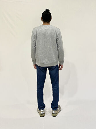 Erkek Bisiklet Yaka Rahat Kalıp 3 iplik Kalın Californıa Baskılı  Sweatshirt SPR24SW32