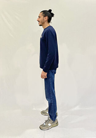 Erkek Bisiklet Yaka Rahat Kalıp 3 iplik Kalın Californıa Baskılı  Sweatshirt SPR24SW32