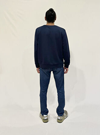 Erkek Bisiklet Yaka Rahat Kalıp 3 iplik Kalın Californıa Baskılı  Sweatshirt SPR24SW32