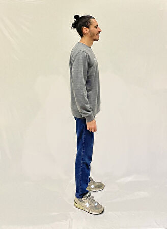 Erkek Bisiklet Yaka Rahat Kalıp 3 iplik Kalın Californıa Baskılı  Sweatshirt SPR24SW32