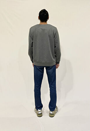 Erkek Bisiklet Yaka Rahat Kalıp 3 iplik Kalın Californıa Baskılı  Sweatshirt SPR24SW32