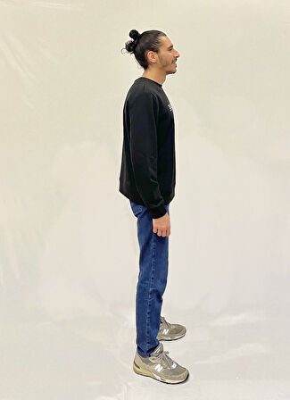 Erkek Bisiklet Yaka Rahat Kalıp 3 iplik Kalın Californıa Baskılı  Sweatshirt SPR24SW32
