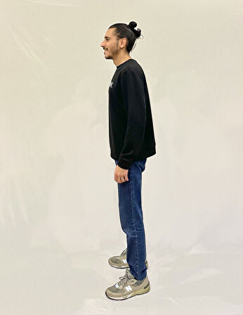 Erkek Bisiklet Yaka Rahat Kalıp 3 iplik Kalın Californıa Baskılı  Sweatshirt SPR24SW32