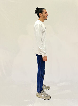 Erkek Bisiklet Yaka Rahat Kalıp 3 iplik Kalın Californıa Baskılı  Sweatshirt SPR24SW32