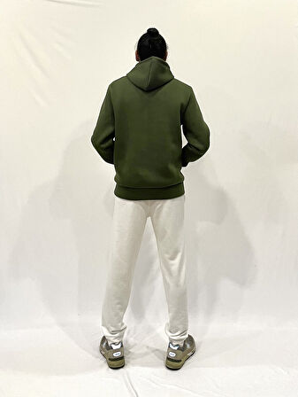 Erkek Kapşonlu Rahat Kalıp İçi Polarlı 3 iplik N Baskılı SweatShırt spr24sw06