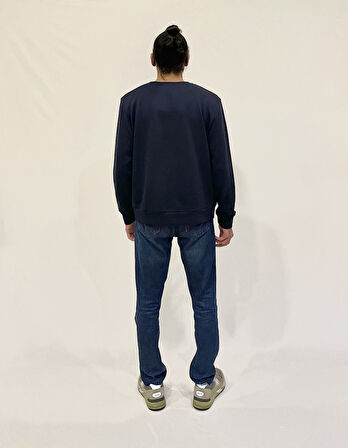Erkek Bisiklet Yaka Rahat Kalıp 3 iplik Kalın Tokyo Baskılı  Sweatshirt SPR24SW30