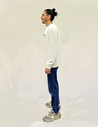 Erkek Bisiklet Yaka Rahat Kalıp 3 iplik Kalın Tokyo Baskılı  Sweatshirt SPR24SW30