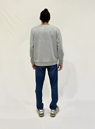 Erkek Bisiklet Yaka Rahat Kalıp 3 iplik Kalın Tokyo Baskılı  Sweatshirt SPR24SW30