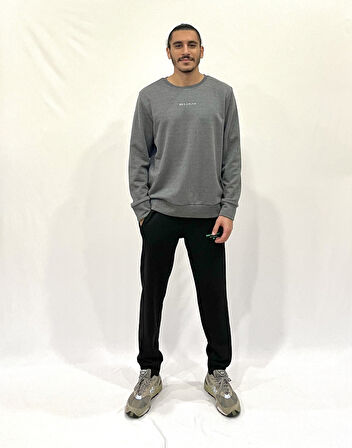 Erkek Bisiklet Yaka Rahat Kalıp 3 iplik Kalın Orta Brooklyn Nakışlı Sweatshirt SPR24SW34