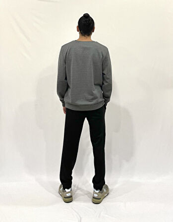 Erkek Bisiklet Yaka Rahat Kalıp 3 iplik Kalın Orta Brooklyn Nakışlı Sweatshirt SPR24SW34